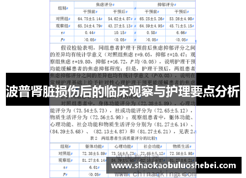 波普肾脏损伤后的临床观察与护理要点分析