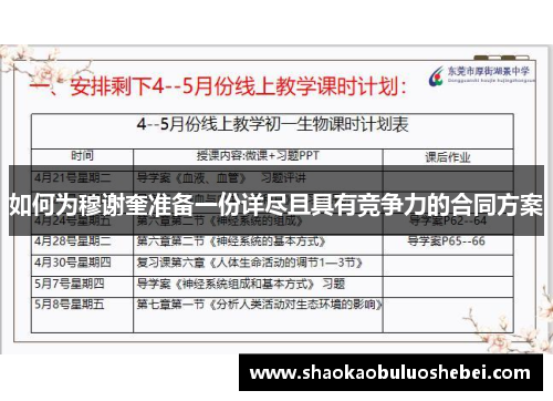 如何为穆谢奎准备一份详尽且具有竞争力的合同方案